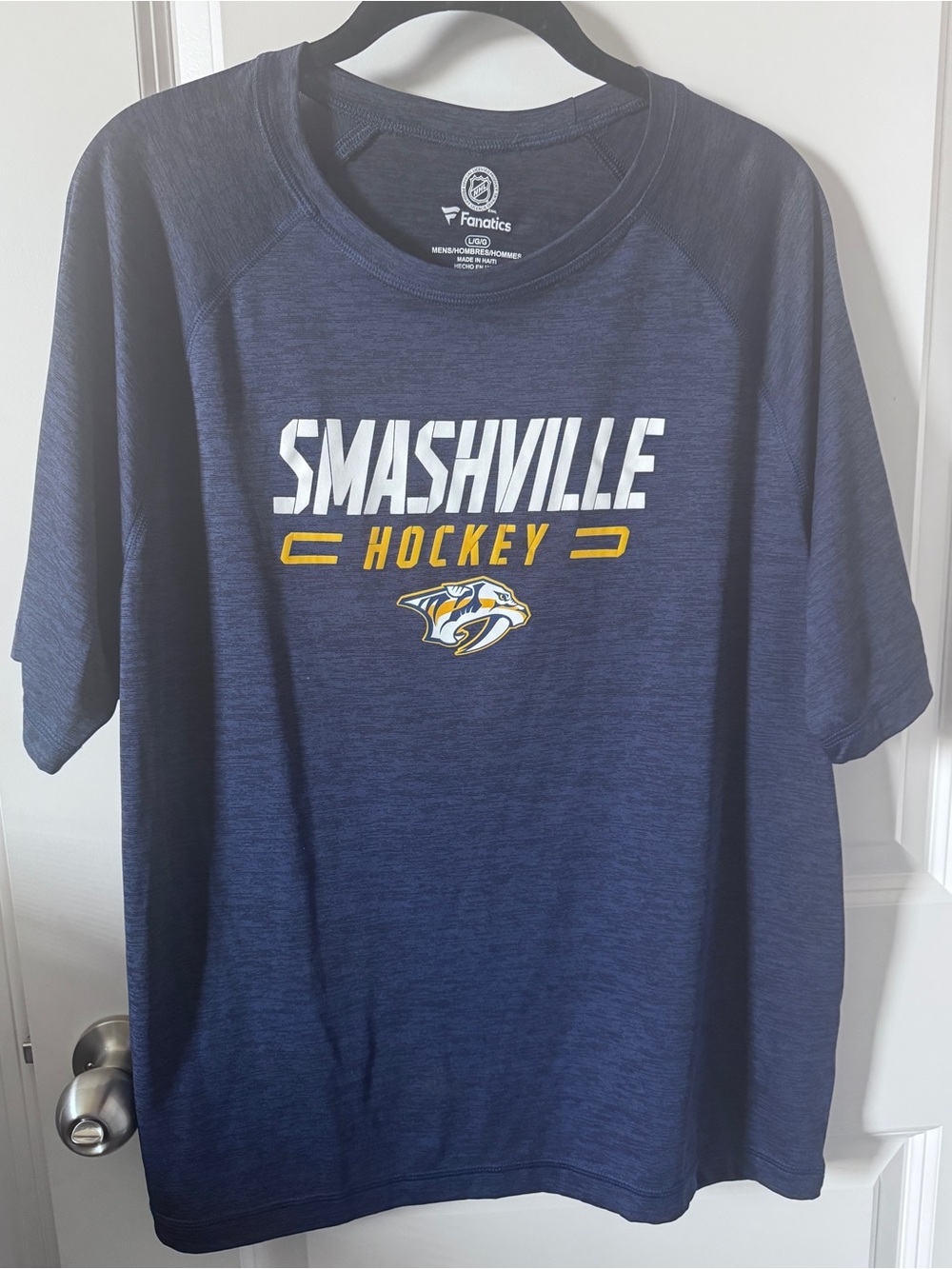 Fanatics Navy "Smashville Hockey" Short Sleeve Tee-Large